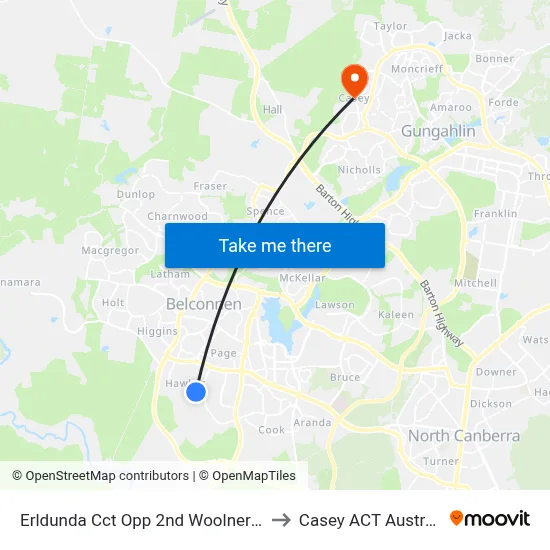 Erldunda Cct Opp 2nd Woolner Cct to Casey ACT Australia map