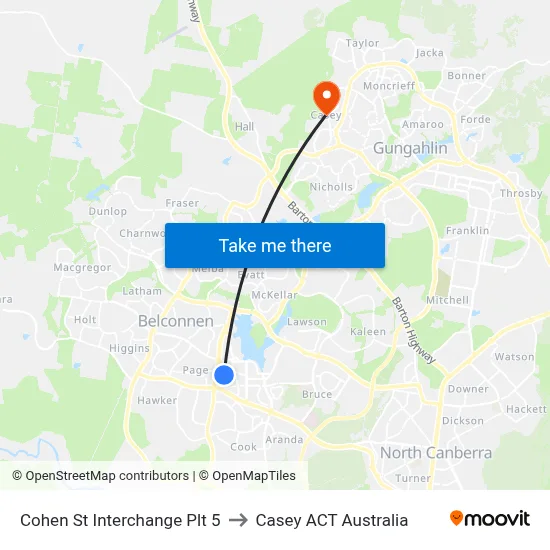 Cohen St Interchange Plt 5 to Casey ACT Australia map