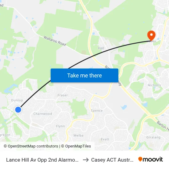 Lance Hill Av Opp 2nd Alarmon Cr to Casey ACT Australia map