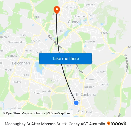 Mccaughey St After Masson St to Casey ACT Australia map