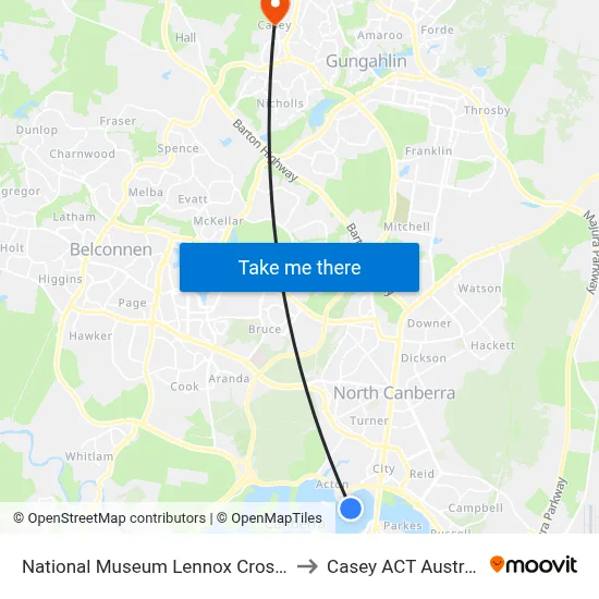 National Museum Lennox Crossing to Casey ACT Australia map