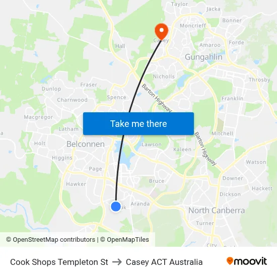 Cook Shops Templeton St to Casey ACT Australia map