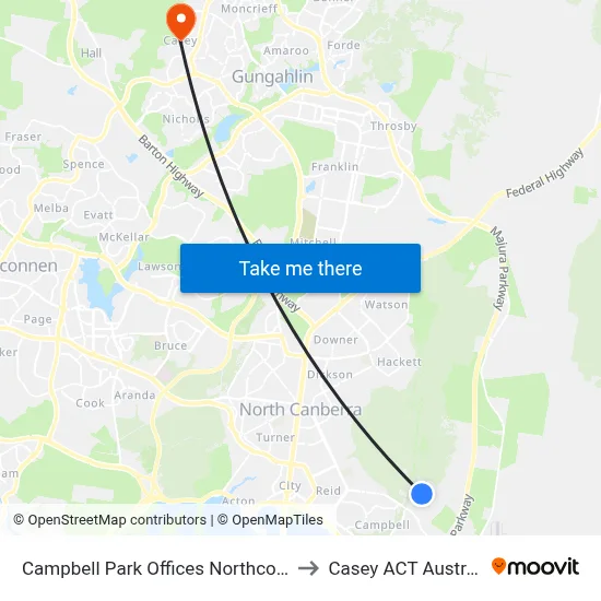 Campbell Park Offices Northcott Dr to Casey ACT Australia map