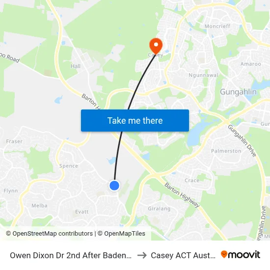 Owen Dixon Dr 2nd After Badenoch Cr to Casey ACT Australia map