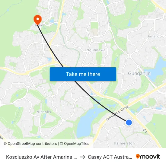 Kosciuszko Av After Amarina St to Casey ACT Australia map