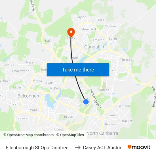 Ellenborough St Opp Daintree Cr to Casey ACT Australia map