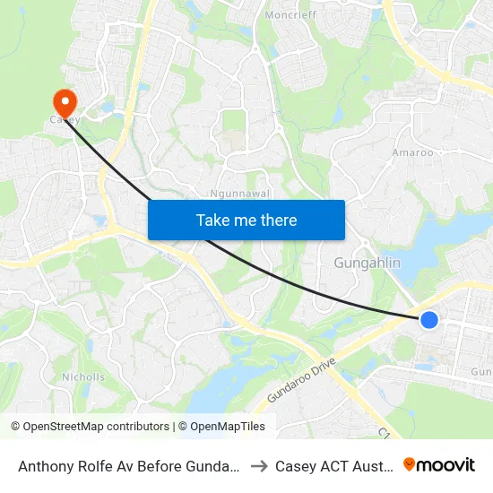 Anthony Rolfe Av Before Gundaroo Rd to Casey ACT Australia map