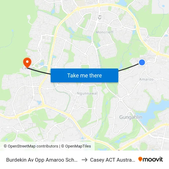 Burdekin Av Opp Amaroo School to Casey ACT Australia map