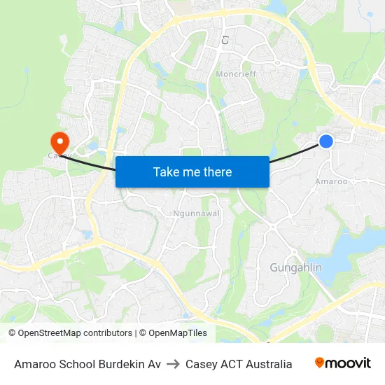 Amaroo School Burdekin Av to Casey ACT Australia map