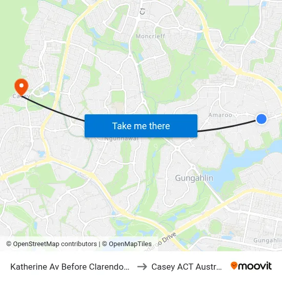 Katherine Av Before Clarendon St to Casey ACT Australia map