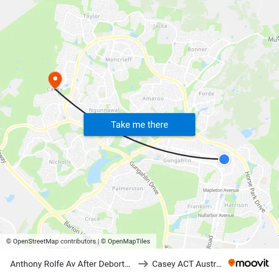 Anthony Rolfe Av After Debortoli St to Casey ACT Australia map