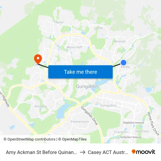 Amy Ackman St Before Quinane Av to Casey ACT Australia map