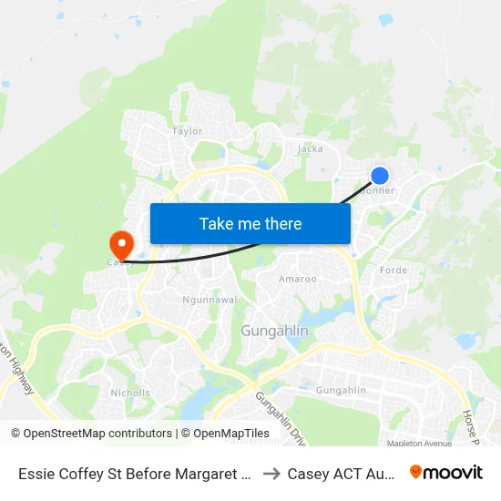 Essie Coffey St Before Margaret Tucker St to Casey ACT Australia map