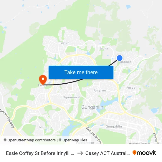 Essie Coffey St Before Irinyili St to Casey ACT Australia map