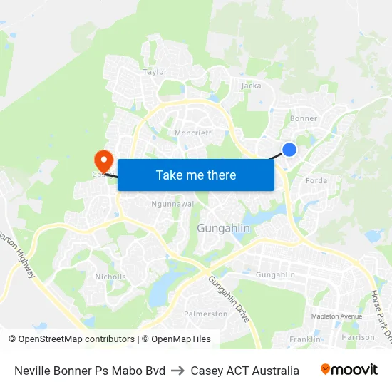 Neville Bonner Ps Mabo Bvd to Casey ACT Australia map