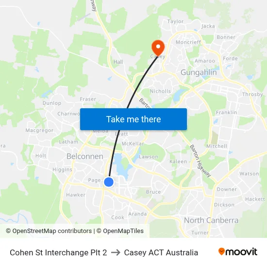 Cohen St Interchange Plt 2 to Casey ACT Australia map