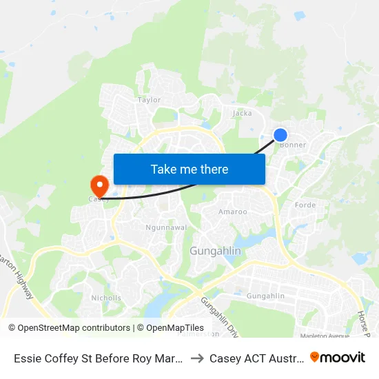 Essie Coffey St Before Roy Marika St to Casey ACT Australia map