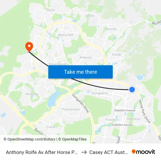 Anthony Rolfe Av After Horse Park Dr to Casey ACT Australia map