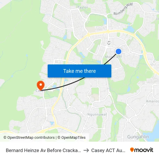 Bernard Heinze Av Before Crackajack Way to Casey ACT Australia map