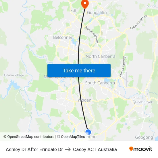 Ashley Dr After Erindale Dr to Casey ACT Australia map