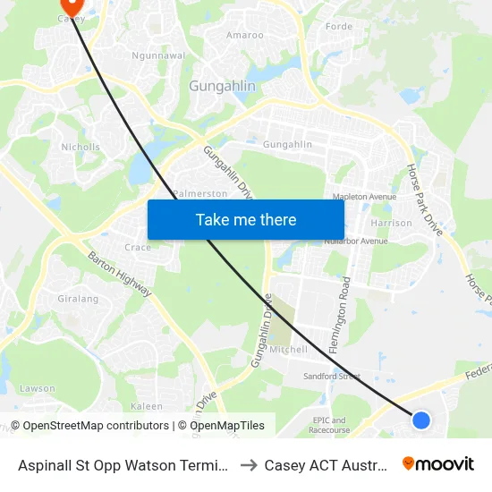 Aspinall St Opp Watson Terminus to Casey ACT Australia map