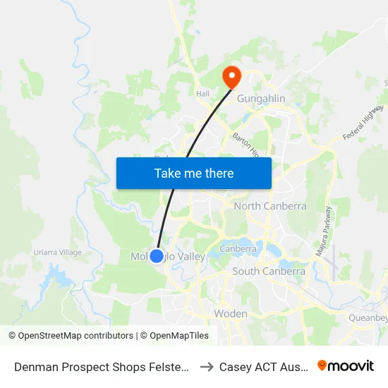 Denman Prospect Shops Felstead Vista to Casey ACT Australia map