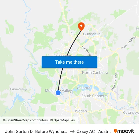 John Gorton Dr Before Wyndham Av to Casey ACT Australia map