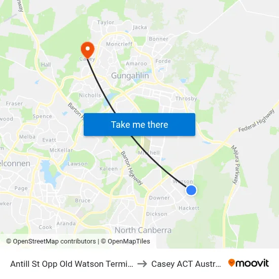 Antill St Opp Old Watson Terminus to Casey ACT Australia map