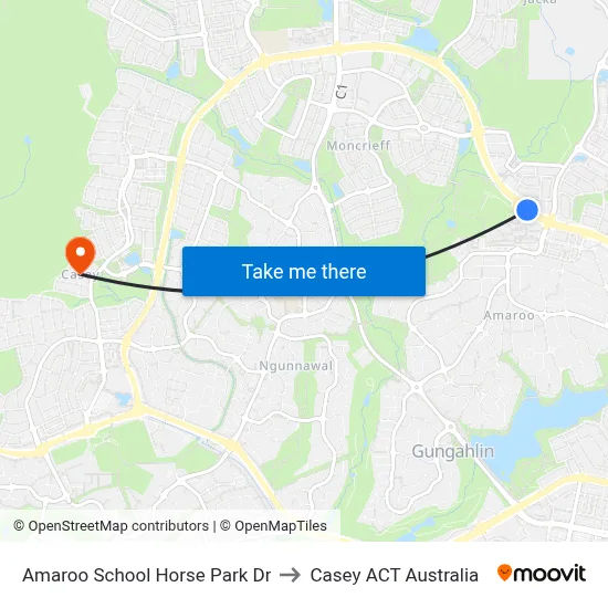 Amaroo School Horse Park Dr to Casey ACT Australia map