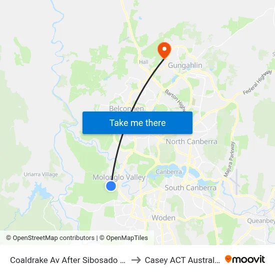 Coaldrake Av After Sibosado St to Casey ACT Australia map
