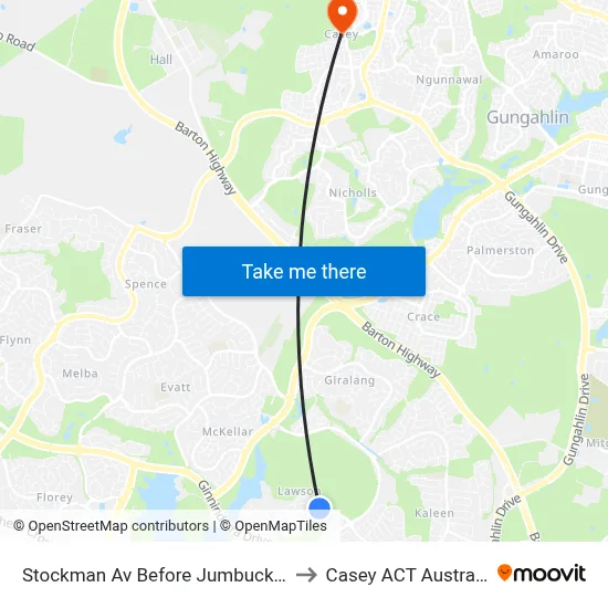 Stockman Av Before Jumbuck Cr to Casey ACT Australia map