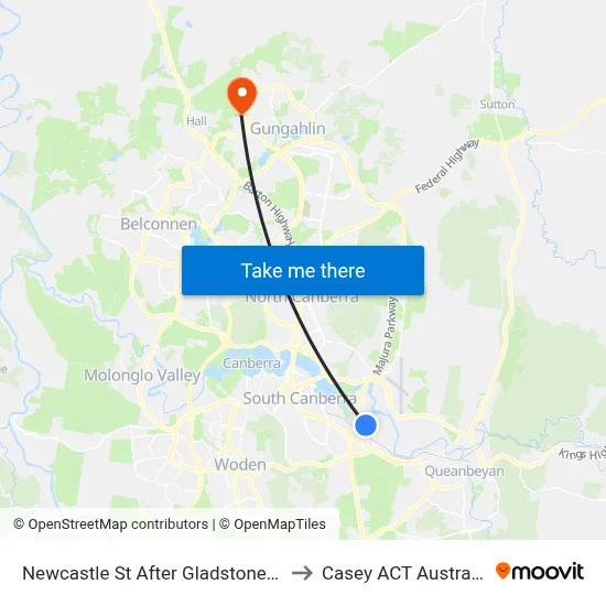 Newcastle St After Gladstone St to Casey ACT Australia map