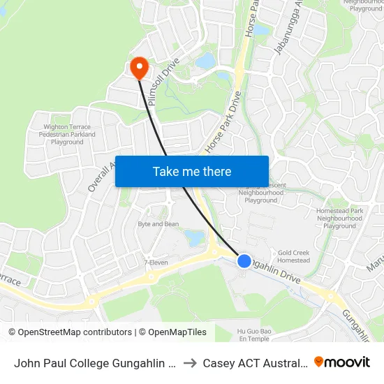 John Paul College Gungahlin Dr to Casey ACT Australia map