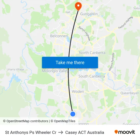 St Anthonys Ps Wheeler Cr to Casey ACT Australia map