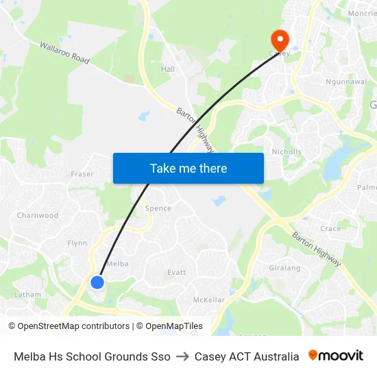 Melba Hs School Grounds Sso to Casey ACT Australia map