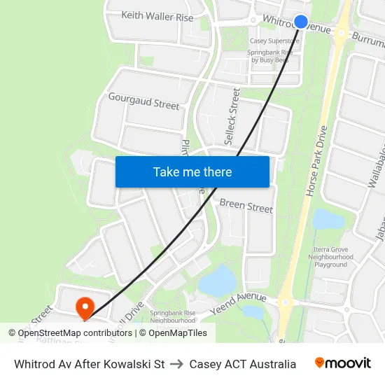 Whitrod Av After Kowalski St to Casey ACT Australia map