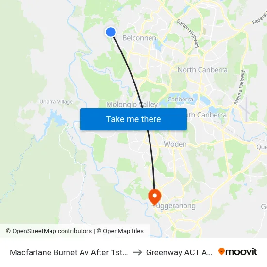 Macfarlane Burnet Av After 1st Eccles Cct to Greenway ACT Australia map