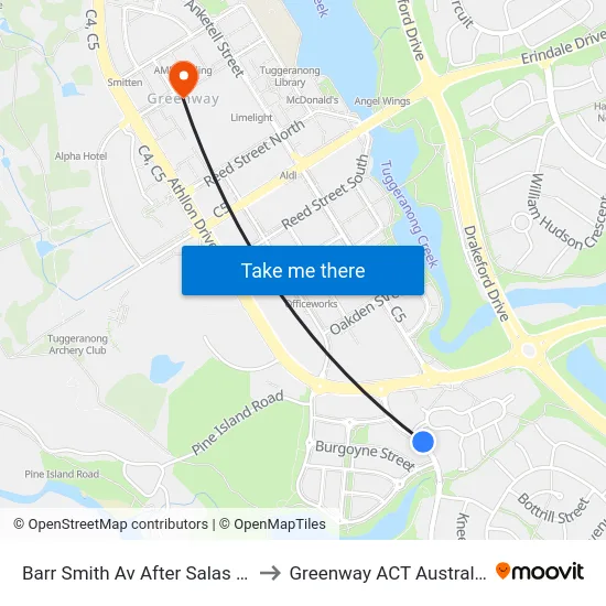 Barr Smith Av After Salas St to Greenway ACT Australia map