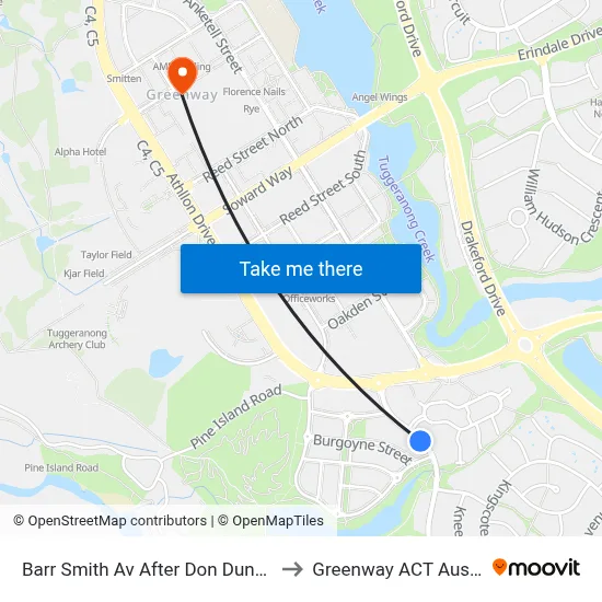 Barr Smith Av After Don Dunstan Dr to Greenway ACT Australia map