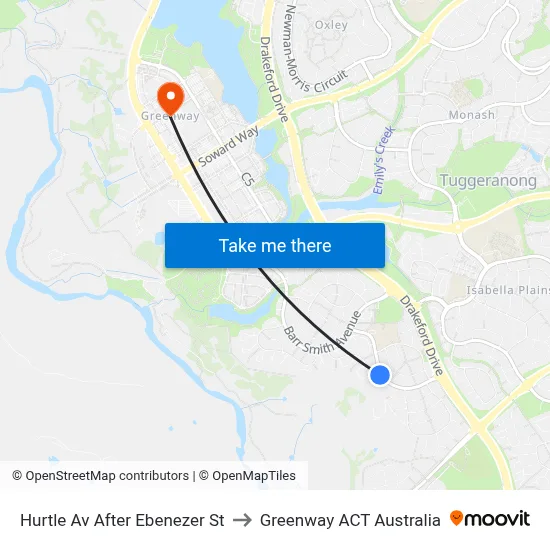 Hurtle Av After Ebenezer St to Greenway ACT Australia map