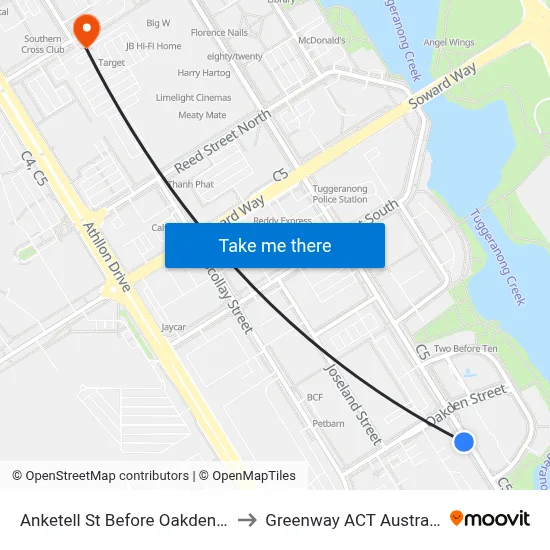 Anketell St Before Oakden St to Greenway ACT Australia map