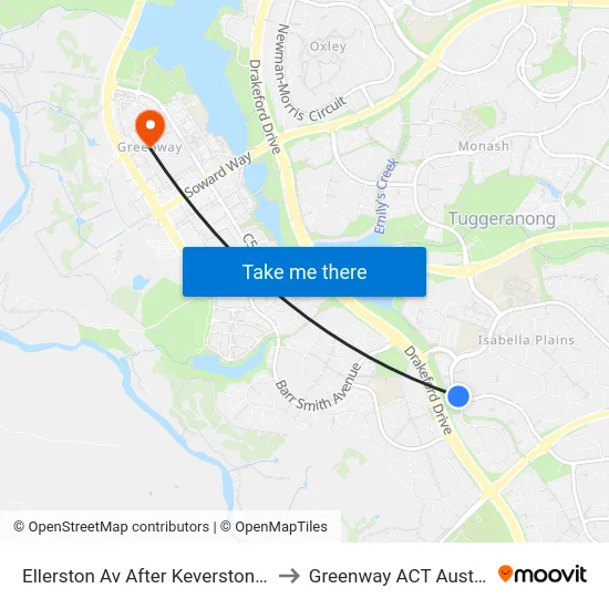 Ellerston Av After Keverstone Cct to Greenway ACT Australia map