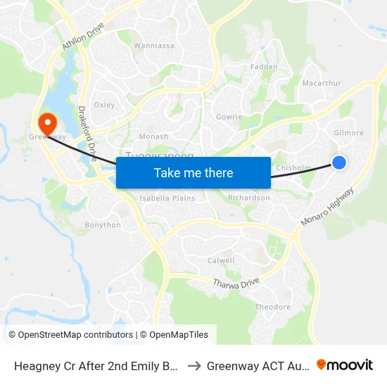 Heagney Cr After 2nd Emily Bulcock Cr to Greenway ACT Australia map