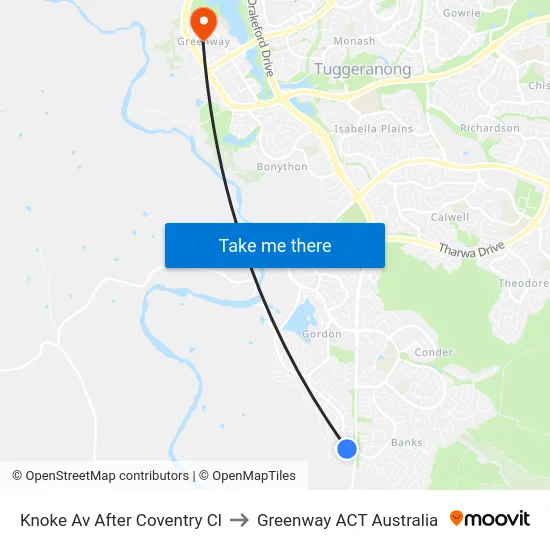 Knoke Av After Coventry Cl to Greenway ACT Australia map