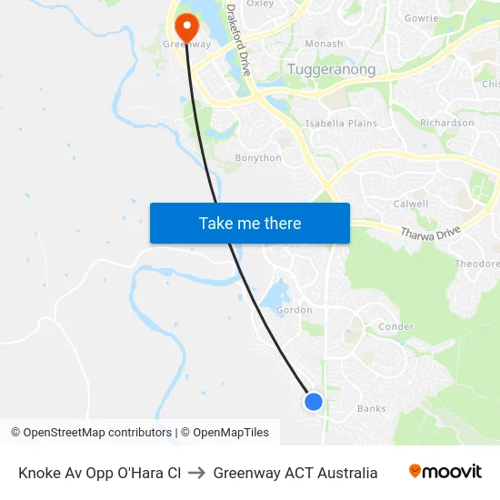Knoke Av Opp O'Hara Cl to Greenway ACT Australia map