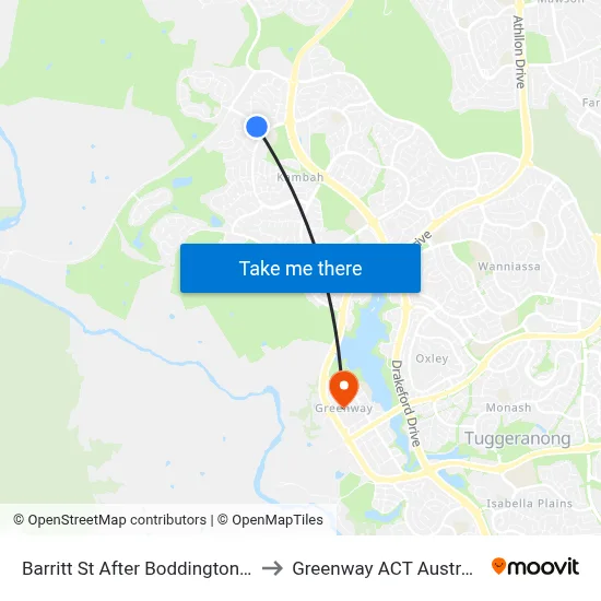 Barritt St After Boddington Cr to Greenway ACT Australia map
