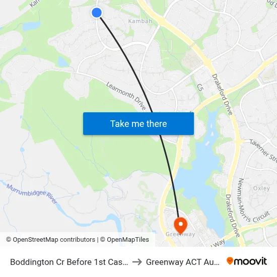 Boddington Cr Before 1st Castley Cct to Greenway ACT Australia map