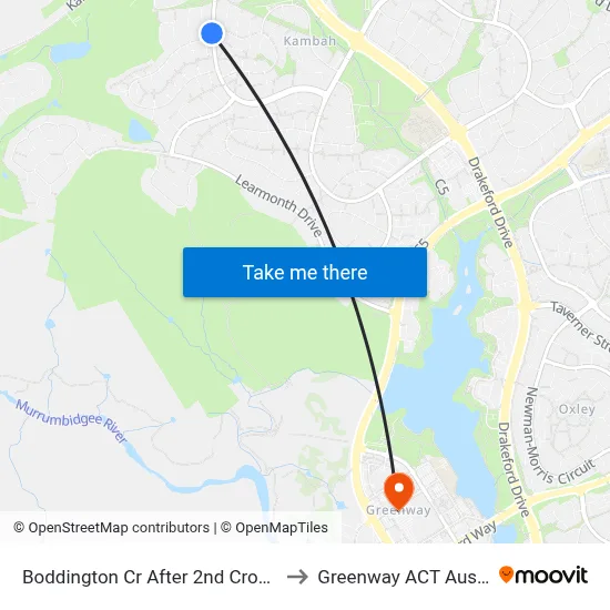Boddington Cr After 2nd Crozier Cct to Greenway ACT Australia map