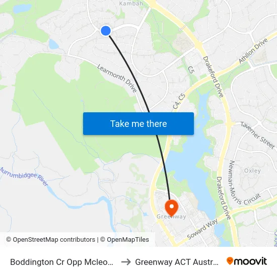 Boddington Cr Opp Mcleod Pl to Greenway ACT Australia map