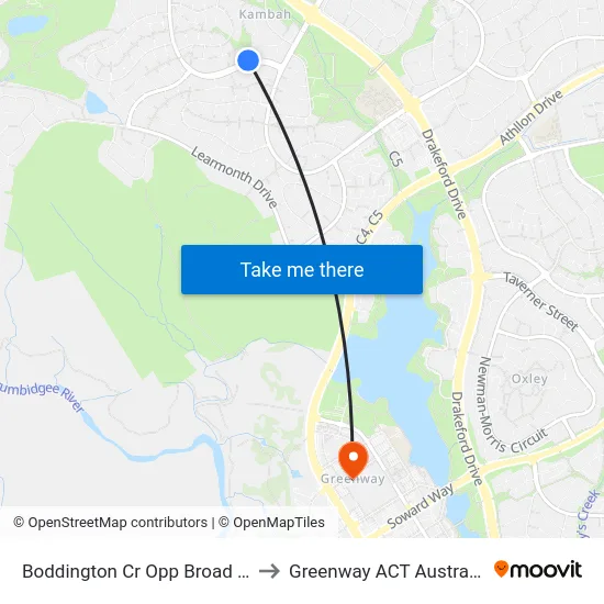 Boddington Cr Opp Broad Pl to Greenway ACT Australia map